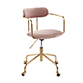 LumiSource Demi Mid-Back Office Chair, Gold/Pink