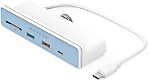 Targus® Sanho HyperDrive 6-in-1 USB-C Hub for iMac 24″, 1.03"H x 1.57"W x 4.72"D, White, HD34A8