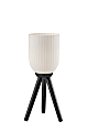 Adesso Kinsley Table Lamp, 22-1/2”H, Frosted Ribbed Glass Shade/Black Base