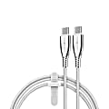Naztech 6' Titanium USB-C® to USB-C® Braided Cable, White 1 thumbnail image
