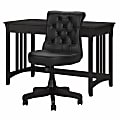 Bush® Furniture Salinas 48"W Writing Desk With Mid-Back Tufted Office Chair, Vintage Black, Standard Delivery