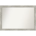 Amanti Art Narrow Non-Beveled Rectangle Framed Bathroom Wall Mirror, 27-1/2” x 39-1/2”, Dove Graywash
