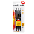 uni-ball® 307™ Gel Pens, Medium Point, 0.7 mm, Black Barrel, Black Ink, Pack Of 3