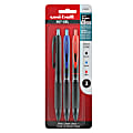 uni-ball® 307™ Gel Pens, Medium Point, 0.7 mm, Black Barrel, Assorted Ink Colors, Pack Of 3