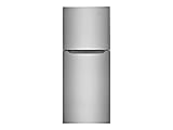 Frigidaire 10.1 Cu. Ft. Top Freezer Apartment-Size Refrigerator - 10.10 ft³ - Reversible - 7.40 ft³ Net Refrigerator Capacity - 2.70 ft³ Net Freezer Capacity - 120 V AC - 297 kWh per Year - Brushed Steel, Clear, Stainless Steel