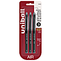 uni-ball® AIR™ Rollerball Pens, Medium Point, 0.7 mm, Black Barrel, Black Ink, Pack Of 3 1 thumbnail image