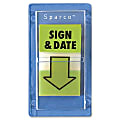Sparco "Sign & Date" Preprinted Self-Stick Flags, 1" x 1 3/4", Green, Pack Of 100