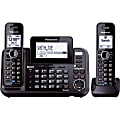 Panasonic Link2Cell KX-TG9542B DECT 6.0 1.90 GHz Cordless Phone - Black - 2 x Phone Line - 2 x Handset - Speakerphone - Answering Machine - Backlight