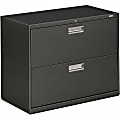HON® 600 36"W x 18"D Lateral 2-Drawer File Cabinet With Lock, Charcoal 1 thumbnail image