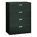 HON® 600 42"W x 18"D Lateral 4-Drawer File Cabinet With Lock, Charcoal 1 thumbnail image