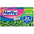 Hefty Quart Freezer Slider Bags - 1 quart - 7" Width x 8" Length x 2.50 mil (63 Micron) Thickness - Clear - Plastic - 315/Carton - 35 Per Box - Food 1 thumbnail image