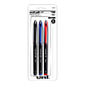 uni-ball® AIR™ Rollerball Pens, Medium Point, 0.7 mm, Black Barrel, Assorted Ink Colors, Pack Of 3