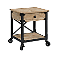 Sauder® Steel River Mobile Side Table, 23”H x 22-1/2”W x 21-11/16”D, Milled Mesquite 1 thumbnail image