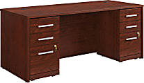Sauder® Affirm Collection Executive Desk With Two 3-Drawer Mobile Pedestal Files, 72"W x 30"D, Classic Cherry 1 thumbnail image