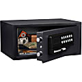 Sentry Safe Hotel Security Safe - 1.10 ft³ - Electronic, Key, Card Swipe Reader Lock - 2 Live-locking Bolt(s) - 9" x 18" x 16" - Black - Steel 1 thumbnail image