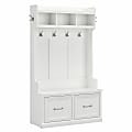 Bush Furniture Woodland 40"W Hall Tree And Shoe Storage Bench With Doors, White Ash, Standard Delivery 1 thumbnail image