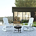 Flash Furniture Savannah All-Weather Poly Resin Wood Adirondack Rocking Chairs With 22" Round Fire Pit, 39-1/2”H x 29-1/2”W x 37-3/4”D, White 1 thumbnail image
