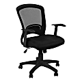 Monarch Specialties Presley Ergonomic Faux Leather Mid-Back Office Chair, Black