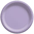 Amscan Round Paper Plates, Lavender, 10”, 50 Plates Per Pack, Case Of 2 Packs