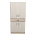 Inval Computer Armoire Cabinet Workstation, 67-5/16"H x 31-1/2"W x 18-5/8"D, Beech/Laricina White