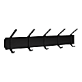 Kate and Laurel Rossmore Wood And Metal 5-Hook Shelf, 4-3/8”H x 29-15/16”W x 7-1/4”D, Black 1 thumbnail image