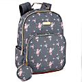 Jessica Simpson Backpack With 15” Laptop Sleeve And Phone Purse, Gray Floral 1 thumbnail image