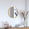 Flash Furniture Julianne Round Metal-Framed Wall Mirror, 20"H x 20"W x 3/4"D, Gold