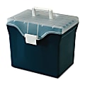 Iris® Stackable Letter Size File Box, Letter Size, Navy Blue/Clear/White