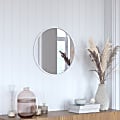 Flash Furniture Julianne Round Metal-Framed Wall Mirror, 20"H x 20"W x 3/4"D, Silver