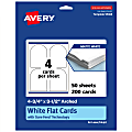 Avery® Print-To-The-Edge Flat Cards With Sure Feed® Technology, 4-3/4"x3-1/2" Arched, Matte White, Pack Of 200 1 thumbnail image
