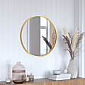 Flash Furniture Julianne Round Metal-Framed Wall Mirror, 24"H x 24"W x 3/4"D, Gold