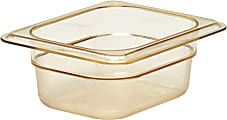 Cambro H-Pan High-Heat GN 1/8 Food Pans, 2-1/2"H x 5-1/8"W x 6-5/16"D, Amber, Pack Of 6 Pans 1 thumbnail image