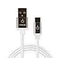 Limitless Innovations Cablelinx Elite USB Type-C To USB Type-A Braided Cable, 6', White, USBC-A72-002-GC