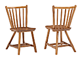 Linon Beeson Side Chairs, Medium Oak, Set Of 2 Chairs