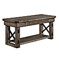 Ameriwood™ Home Wildwood Wood Veneer Entryway Bench, 1 Shelf/1 Drawer, Rustic Gray