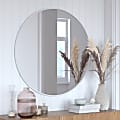 Flash Furniture Julianne Round Metal-Framed Wall Mirror, 36"H x 36"W x 3/4"D, Silver