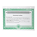 LLC Membership Certificates, Non-Personalized, 3-Hole Punched, 8 1/2 x 11”, Green, Box Of 20