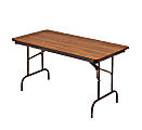 Iceberg Premium Folding Table, Rectangular, 60"W x 30"D, Oak/Brown 1 thumbnail image