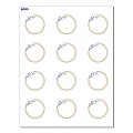 Avery® Print-To-The-Edge Cards With Sure Feed®, S00-D30-PRMWC10, 2" Round, Matte White, Preprinted Gold & Navy Border with Floral Design, Pack Of 120 1 thumbnail image