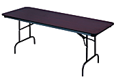 Iceberg Premium Wood Laminate Folding Table, Rectangular, 72"W x 30"D, Mahogany/ Brown 1 thumbnail image