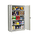 Tennsco Jumbo Steel Cabinets, 5 Shelves, 78"H x 48"W x 24"D, Light Gray
