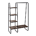 Honey Can Do Freestanding Metal Clothing Rack With Wood Shelves, 59-5/8”H x 16”W x 39-7/16”D, Black/Natural 1 thumbnail image