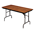 Iceberg Premium Folding Table, Rectangular, 72"W x 30"D, Oak/Brown 1 thumbnail image