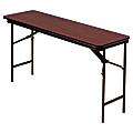 Iceberg Premium Folding Table, Rectangle, 60"W x 18"D, Mahogany/Brown