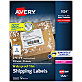 Avery® Waterproof Labels With Ultrahold®, 05524, Rectanlge, 3-1/3" x 4", White, 300 Labels For Laser Printers