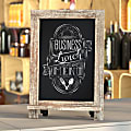 Flash Furniture Canterbury Tabletop Magnetic Chalkboard Sign With Metal Scrolled Legs, 9-1/2" x 14", Weathered Brown