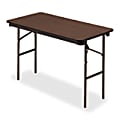 Iceberg Economy Rectangle Folding Table, Walnut/Charcoal Gray