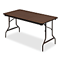 Iceberg Economy Folding Table, Rectangle, 60"W x 30"D, Walnut 1 thumbnail image
