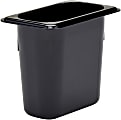 Cambro H-Pan High-Heat GN 1/9 Food Pans, 6"H x 4-1/4"W x 6-15/16"D, Black, Pack Of 6 Pans