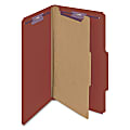 Smead® Classification Folders, Pressboard With SafeSHIELD® Fasteners, 1 Divider, 2" Expansion, Legal Size, 60% Recycled, Red, Box Of 10 1 thumbnail image